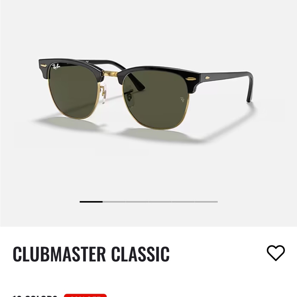 Ray-Ban Clubmaster Sunglasses — Black Frame with Green Lenses